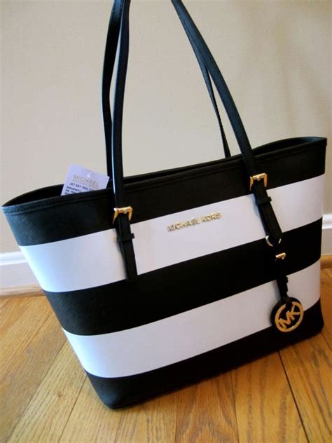 michael kors black with white leather strip|Michael kors striped handbag + FREE SHIPPING .